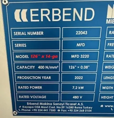 2022 ERBEND EMS3220 Power Squaring Shears (Gauge) | THREE RIVERS MACHINERY (5)