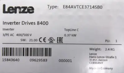 NEW LENZE E84AVTCE3714SB0 INVERTER DRIVE 8400 SERIES