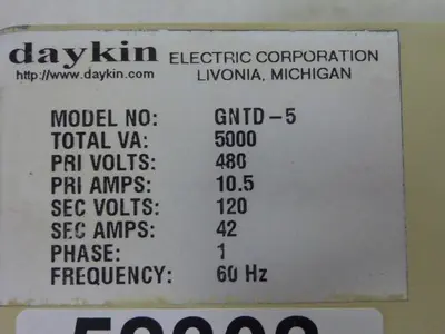Used DAYKIN GNTD-5 Transformers Michigan US | Ideal Machinery #1275192