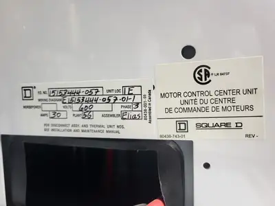 USED SQUARE D MODEL 6