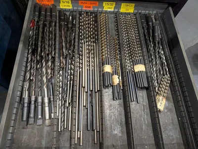 Assorted Mill & Lathe Tooling W/ 12-Drawer Modular Cabinet