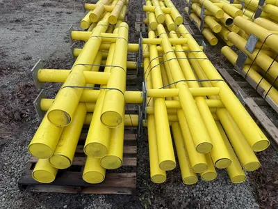 (20) 6' LONG x 36" HIGH IDEAL SHIELD TWO LINE PLASTIC COATED HEAVY DUTY GAURDRAIL BARRIER: YOBRO #24874