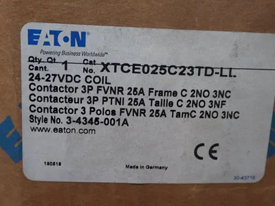 New | in-Stock EATON XTCE025C23TDLL PLC Contactors | HGR 24 #752528
