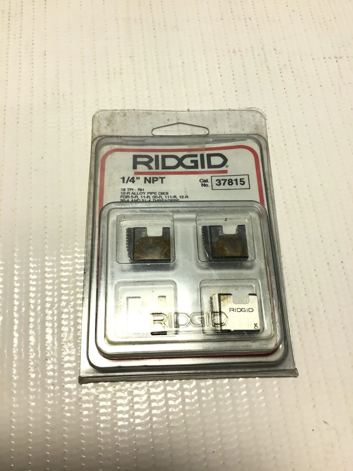 Ridgid 37815 12-R Alloy Pipe Dies 1/4″ NPT 18 TPI-RH