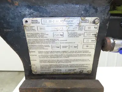 Yale SS1.00-2.50.977-50424 Forklift Side Shift 16" Class 2 Fork 38.5" Chassis