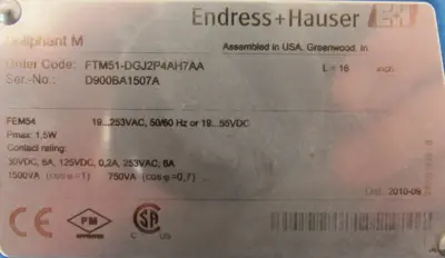 USED ENDRESS HAUSER FTM51-DGJ2P4AH7AA LEVEL SENSOR 16" FTM51DGJ2P4AH7AA