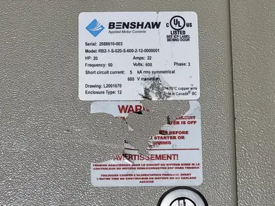 Used BENSHAW RB2-1-S-020-S-600-2-12-0000001 Switchgears British Columbia CA | Lenmark #1427050
