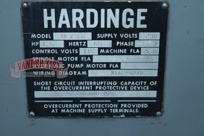 Used HARDINGE HLV-EM Precision Lathes Michigan US | Vander Ziel Machinery Sales #1262374