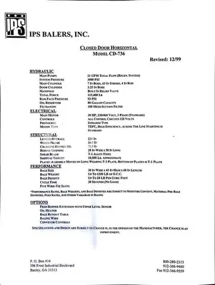 USED 2004 IPS CDD-7364 CLOSED DOOR