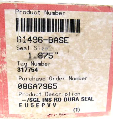 NEW FLOWSERVE 81496-BASE SGL INS RO DURA SEAL 81496BASE