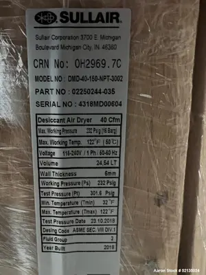 Used SULLAIR DMD-40 Air Compressor Dryers Illinois US | Aaron Equipment #84787