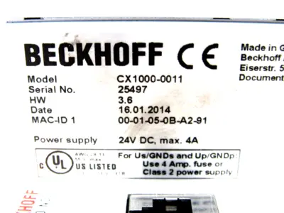 USED BECKHOFF CX1000-0011 CPU MODULE CX10000011