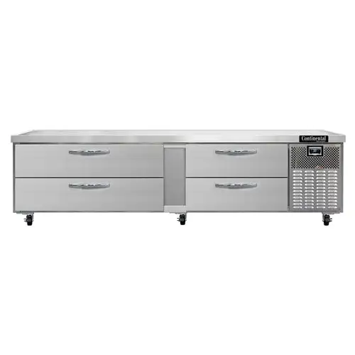 Continental D96GN 96" Chef Base W/ (4) Drawers - 115v