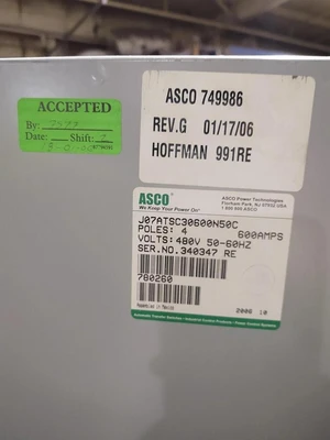 Used ASCO 7000 series 600Amp Switchgears Kentucky US | Edwards Industrial Repair #1280137