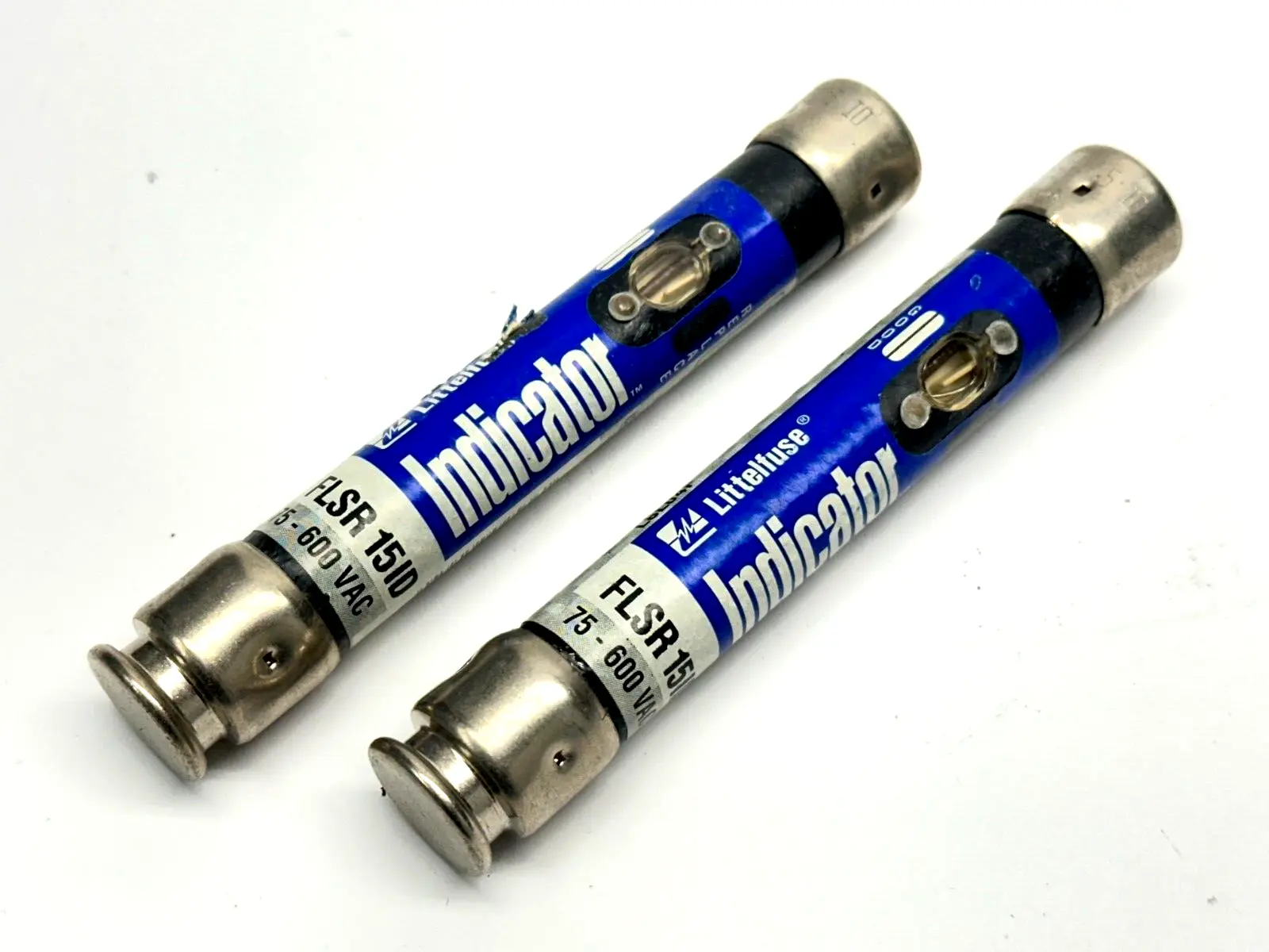 FLSR-15-ID,FLSR15ID | Littlefuse FLSR 15 ID Indicator Time Delay Fuse Class RK5 15A 600VAC LOT OF 2 - Used