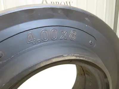 Millenium 4.00X8 Forklift Tire Resilient Solid Solver Black