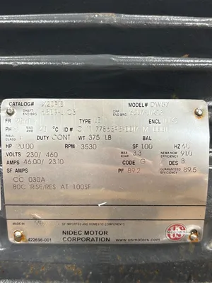US MOTORS/NIDEC X20P1B DW57 ELECTRIC MOTORS | ESS Industrial Equipment Sales (4)