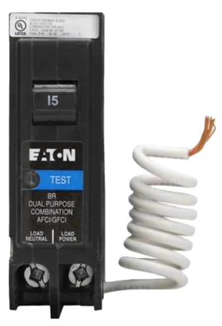 Eaton BRN115DF AFCI Circuit Breaker, 15A 1-Pole, For BR Loadcenter [New]