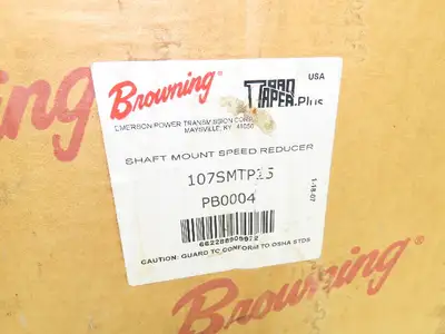 Browning 107SMTP25 Shaft Mount Reducer Gearbox 4.725:1 Ratio 6.4Hp Torque Taper