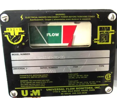 NEW UNIVERSAL FLOW MONITORS 09GM-6-100V.9-A1WR-RG-2D FLOW METER