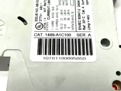 1489-A1C100 | Allen Bradley  Ser. A Miniature Circuit Breaker - Used