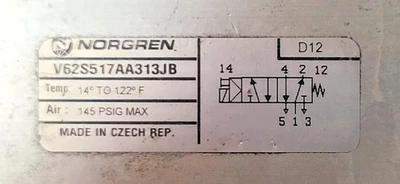 NORGREN V62S517AA313JB SOLENOID VALVE 14-122DEG F
