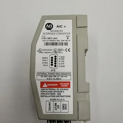 Used ALLEN-BRADLEY ALLEN BRADLEY ADVANCED INTERFACE CONVERTER 1761-NET-AIC SER B Power Converters - Battery Chargers | ND Industrial Surplus #1225471