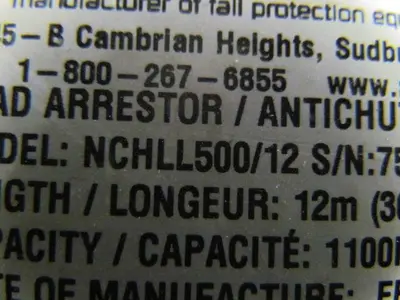 Norguard NCHLL500/12 Load arrestor 1100 Lb cap. 36 Ft. Cable length arrester
