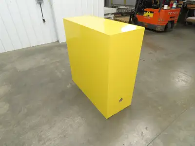 Uline H-1563M-Y Yellow Flammable Safety Cabinet Dual Door 30 Gallon Liquid