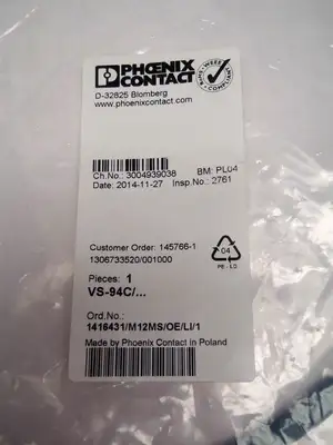 New | in-Stock Phoenix Contact 1416431, VS-94C/... PLC Ethernet Equipment Michigan US | Maverick Industrial Sales #1397832