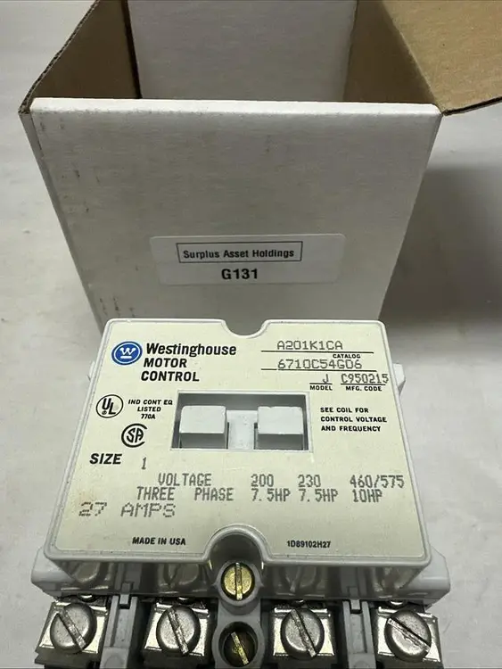 Used WESTINGHOUSE A201K1CA Industrial Controls Ohio US | Surplus Asset Holdings #1238076