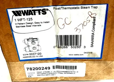 NEW WATTS WFT-125 STEAM TRAP 1" WFT125