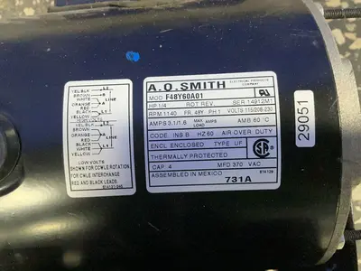 Used A.O. SMITH F48Y60A01 Motors (misc) Ohio US | HGR 24 #1503715