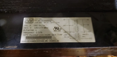 Marelco Power Systems 450KVA; 3PH; 60HZ Transformer