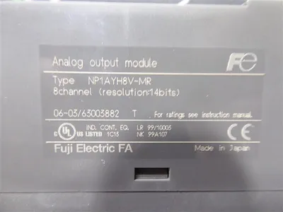 Fuji Electric NP1AYH8V-MR MICREX-SX Analog Output Module without cover Used