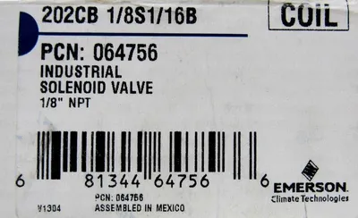 NEW EMERSON 202CB-1/8S1/16B SOLENOID VALVE 064756 202CB18S116B