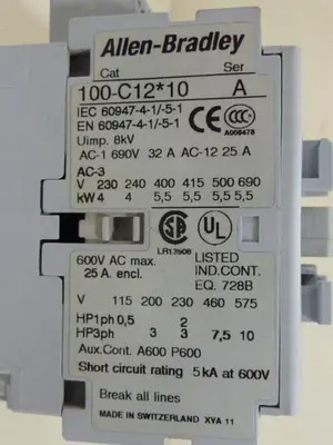 USED ALLEN BRADLEY 100-C12.10 SER A