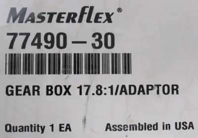 NEW MASTERFLEX 77490-30 GEAR BOX ADAPTER 17.8:1 7749030
