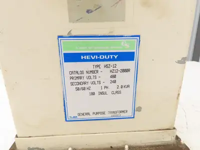 Hevi-Duty HZ12-2000R HSZ-12 Transformer 2kva 1PH 480HV 240LV Type 3R