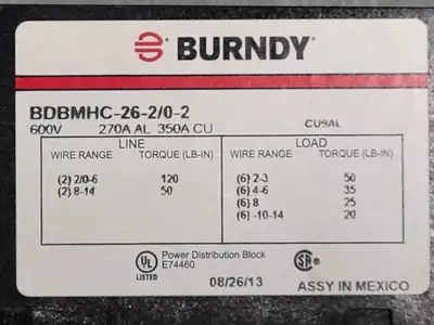 NEW BURNDY BDBMHC262/02