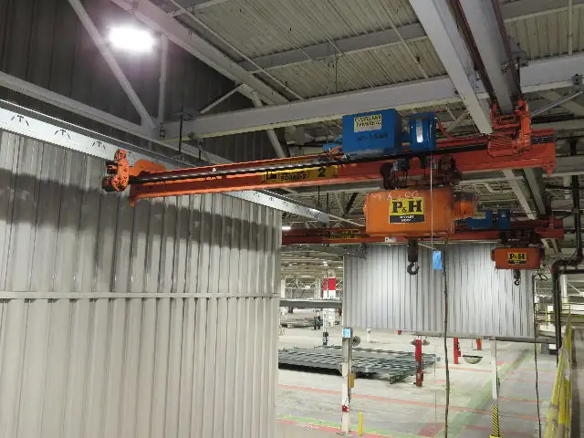 Cleveland Tramrail P&H 1 Ton Single Girder Underhung Bridge Crane 14' Span