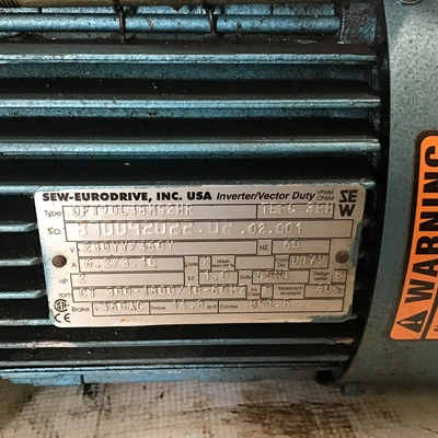 Sew-Eurodrive R67DT90L4BMG2HR Gear Reducer Ratio: 28.13:1 2 hp