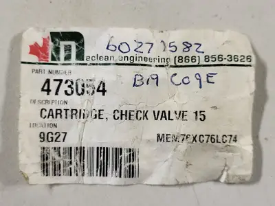Cartridge Check Valve 1036, CV1-10-P-0-15