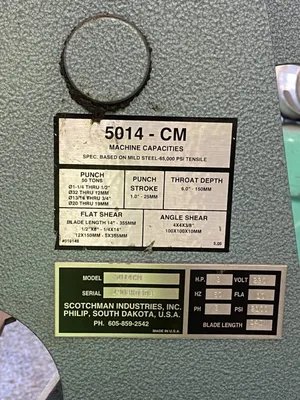 Used SCOTCHMAN 5014-CM Ironworkers Georgia US | The Equipment Hub #1325162