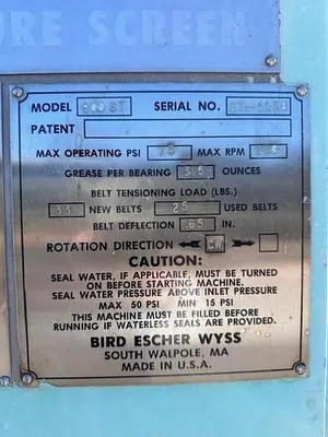 USED VOITH ESCHER WYSS BIRD M800