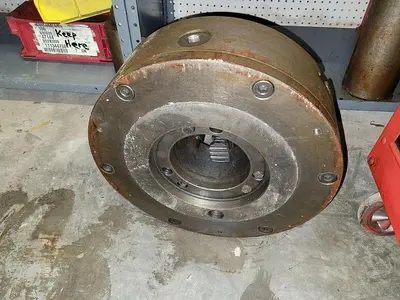 16'' Diameter 3-Jaw Flat Spindle Mounted Lathe Chuck, 5'' Thickness