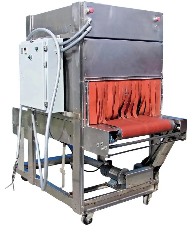 Commercial Stainless Steel Heat Shrink Tunnel 350°F Adjustable Speed Conveyor