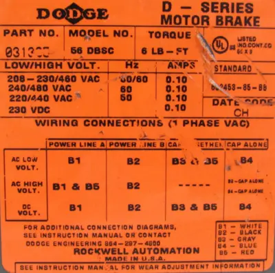 NEW RELIANCE ELECTRIC P56H7214G BRAKE MOTOR 1HP
