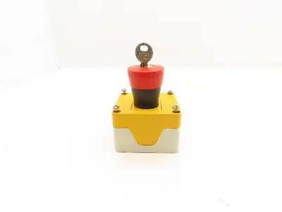 Baco LBX11302 Red E-Stop Key Reset Enclosure 3x3"