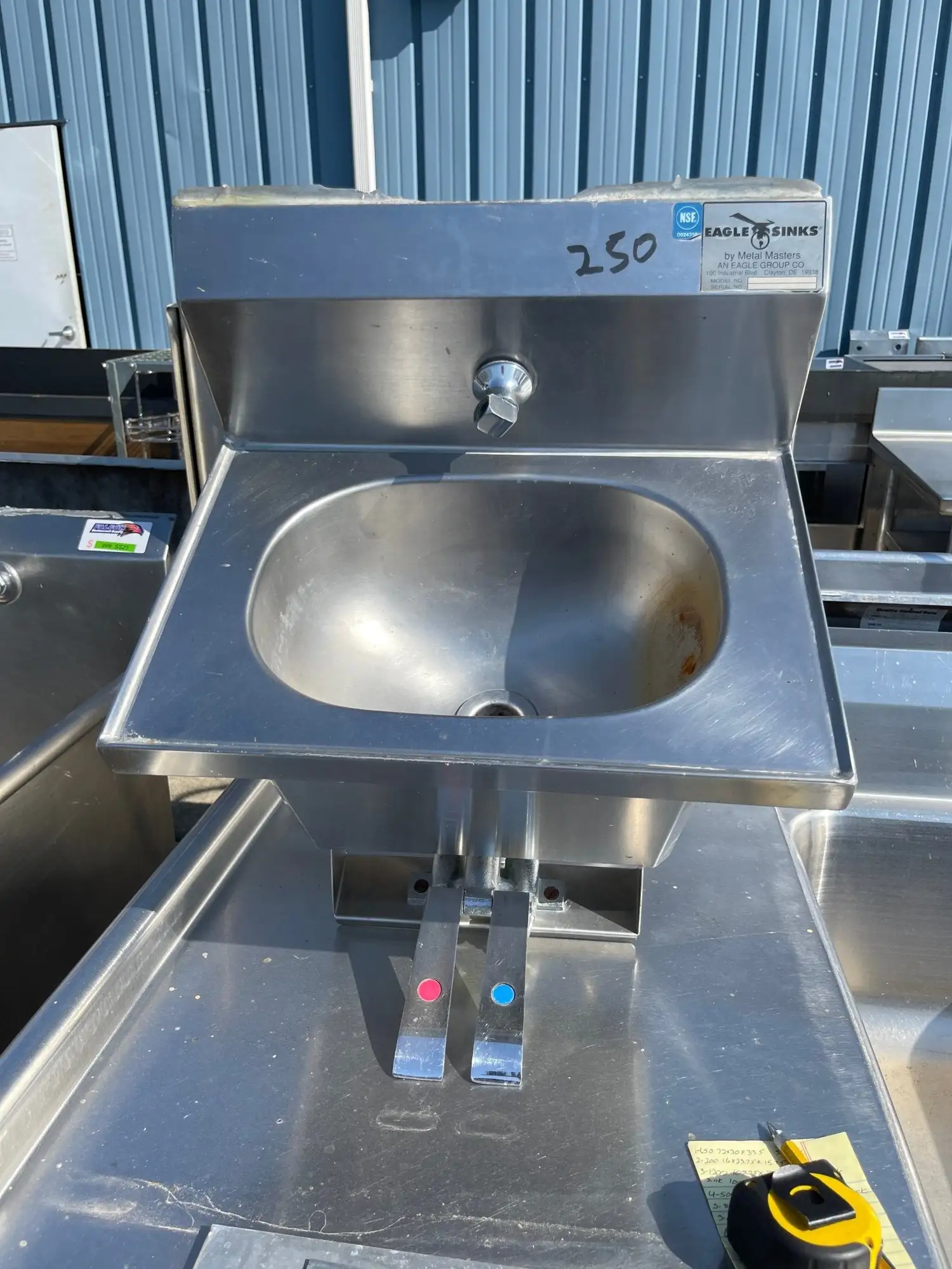 Used Eagle Used Eagle Stainless Steel Hands free Sink - SS147 Sinks Illinois US | Falcon Restaurant Supply #1375946